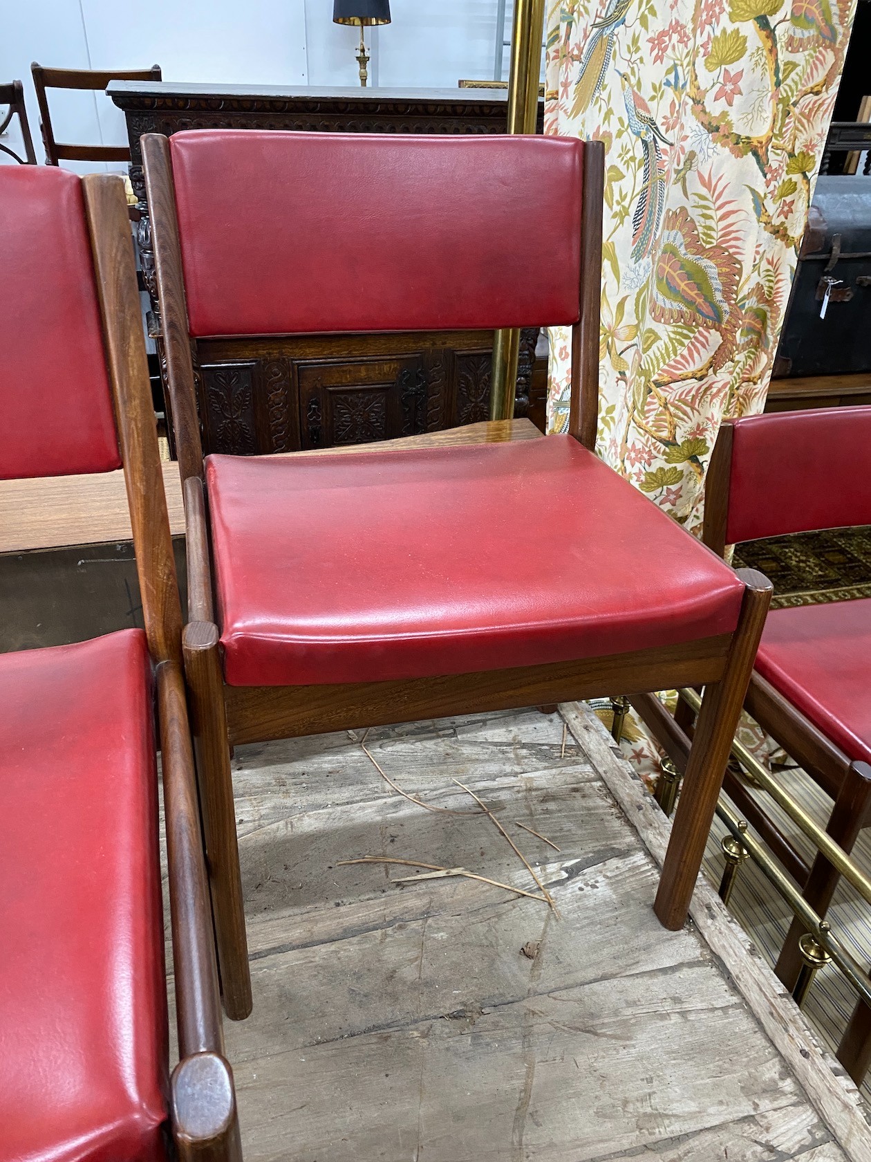 A set of ten 1950s teak dining chairs, possibly Mackintosh